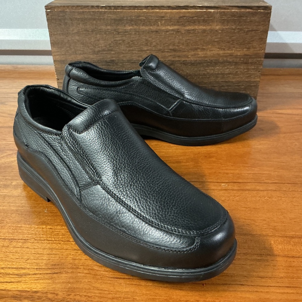 Gravity Defyer Men Black Leather Comfort Casual Classic Loafer Size 10.5